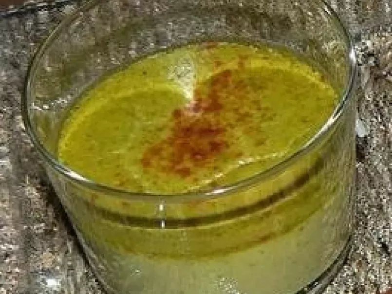 Crème brûlée aux petits pois et curry, aiguillettes de poulet tandoori.., photo 2