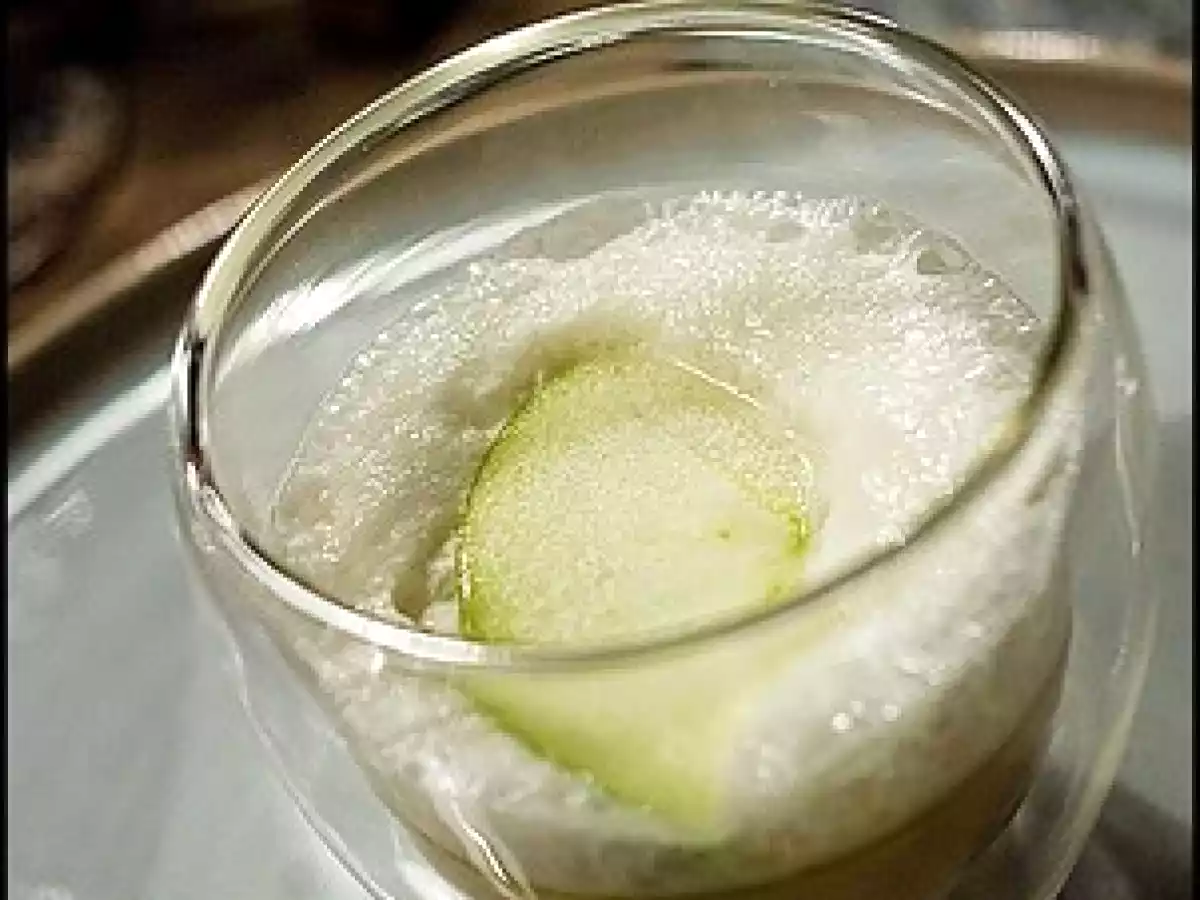 Crème brûlée de foie gras, espuma de pomme verte version Anne-Sophie Pic