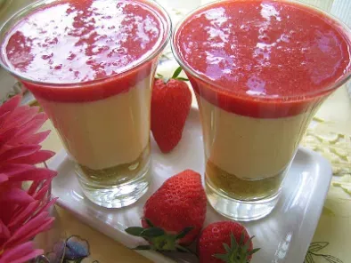 Crème Chiboust à la rhubarbe et coulis de fraises!!!