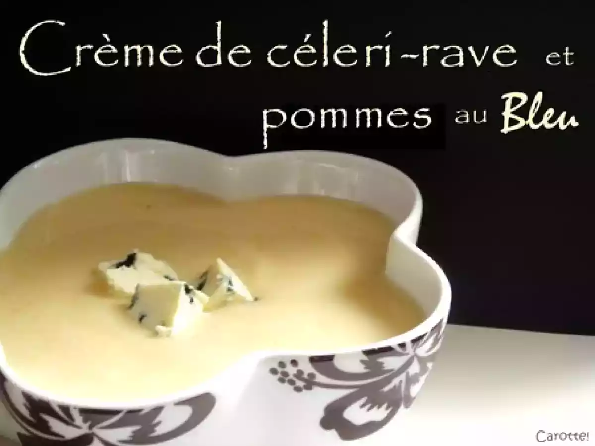 Crème de céleri-rave et pommes au Gorgonzola