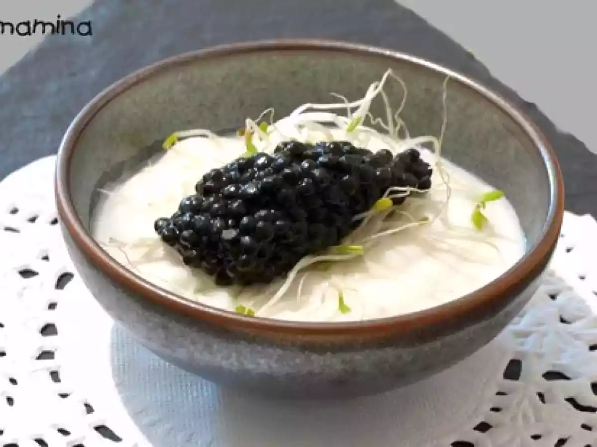 CREME DE CHOU-FLEUR A LA RICOTTA AUX PERLES DE LA MER