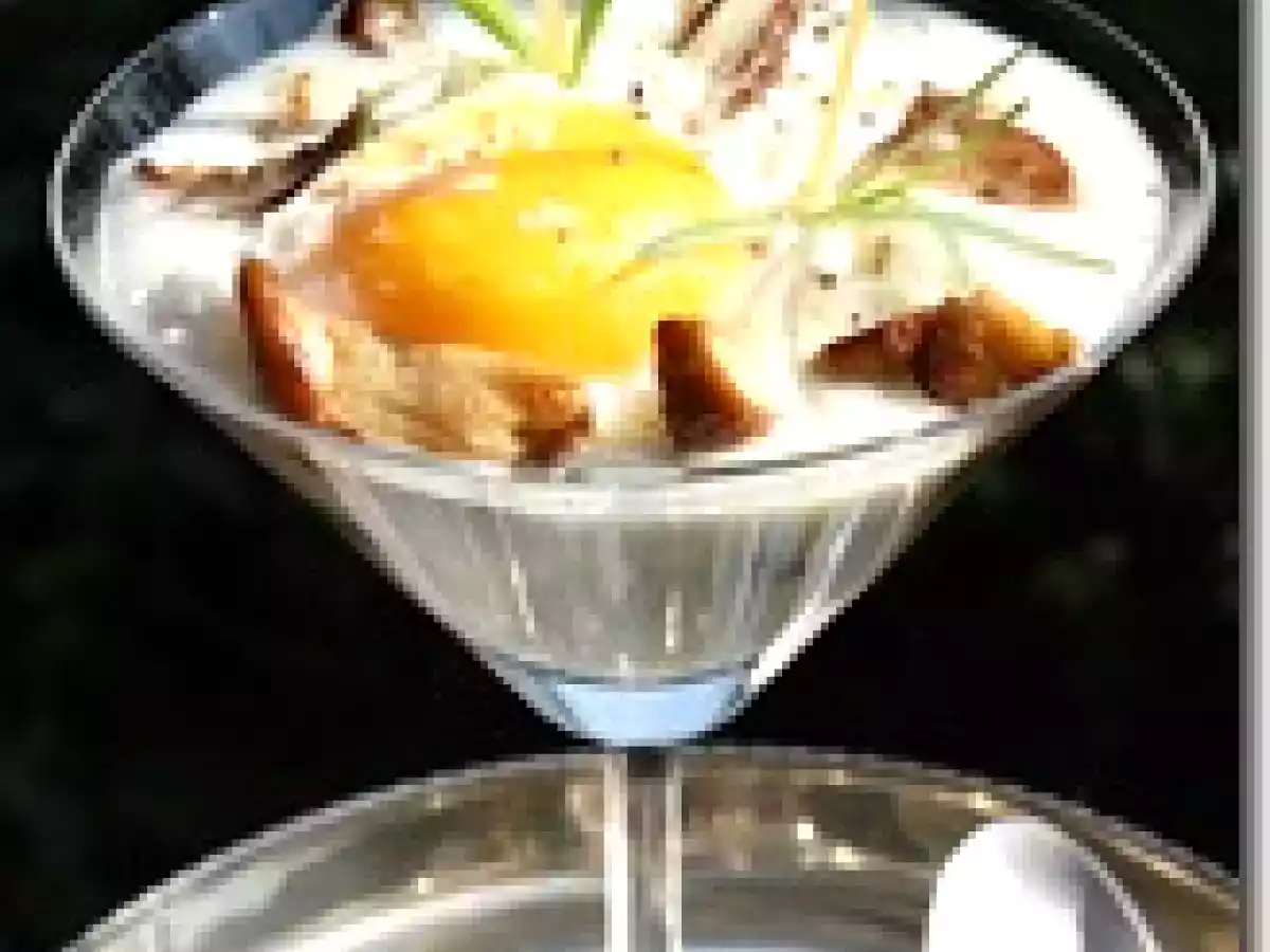 Crème de Chou Fleur aux Cèpes et Oeuf Poché à 65°C