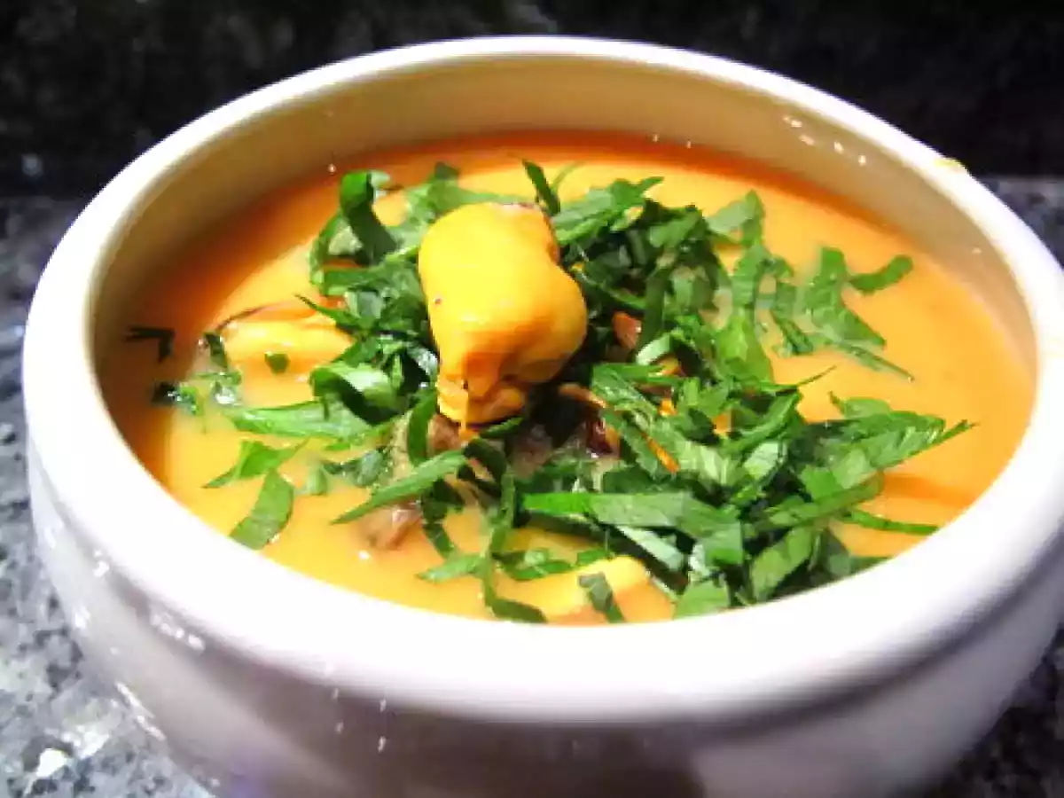 Crème de courge aux moules d'après Guy Savoy