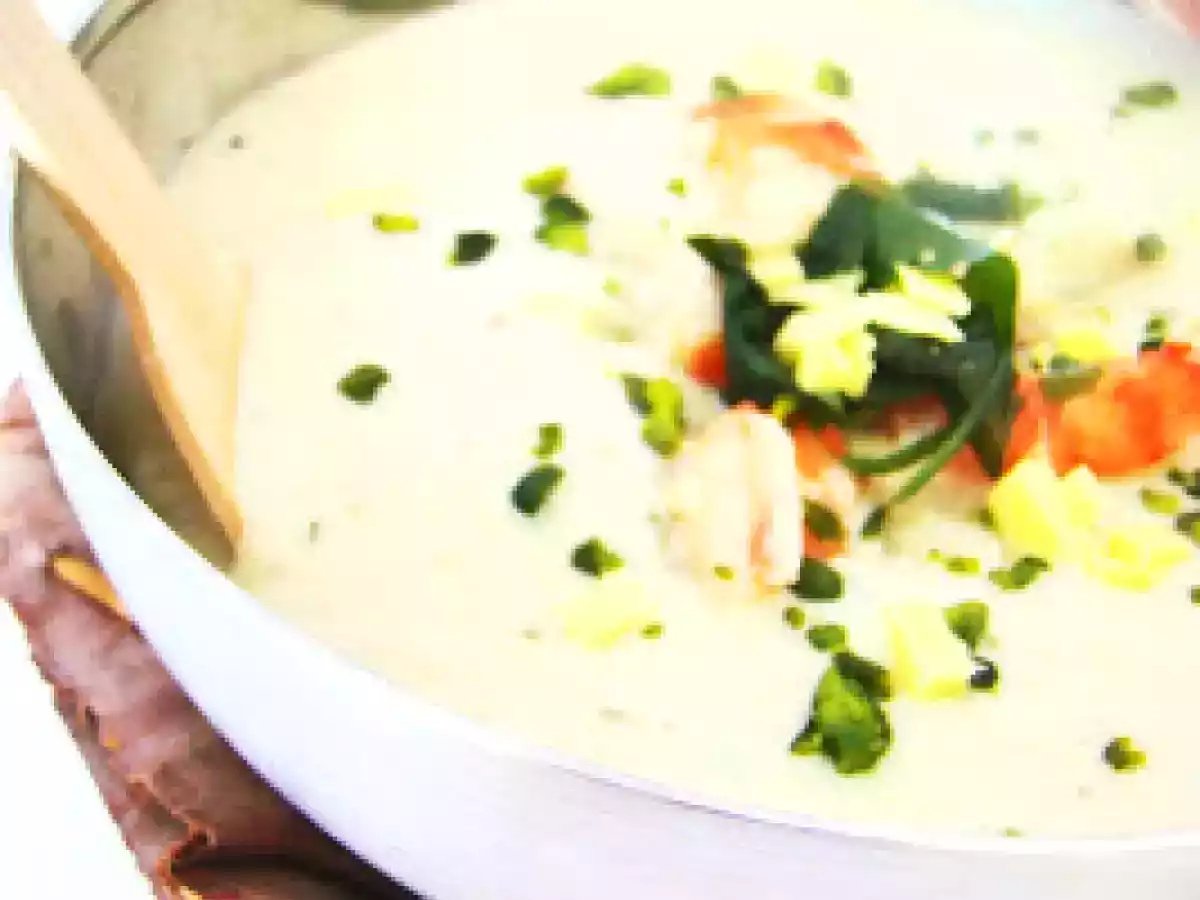 Creme de crevettes a la thai.. sur un air de coco et galanga...