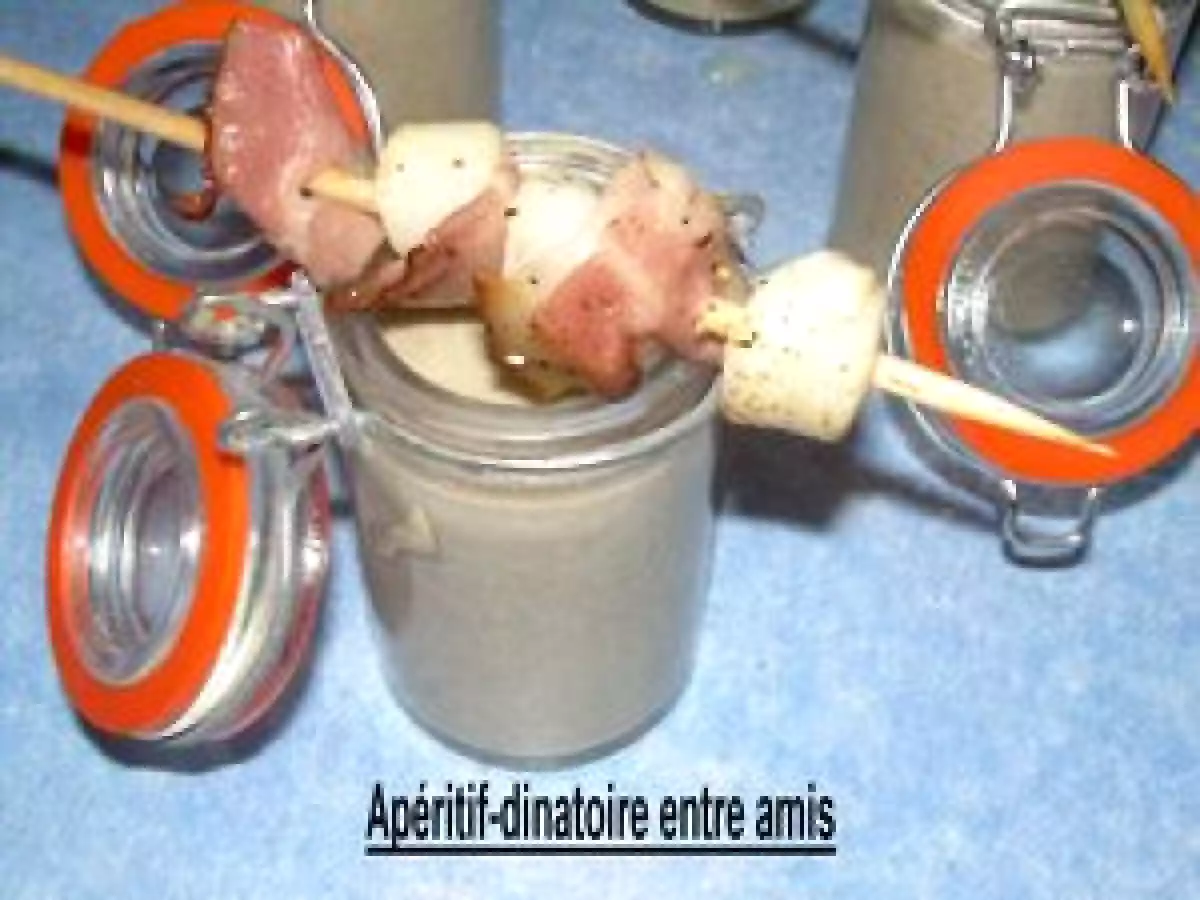 CREME DE LENTILLES BROCHETTES DE PETONCLES