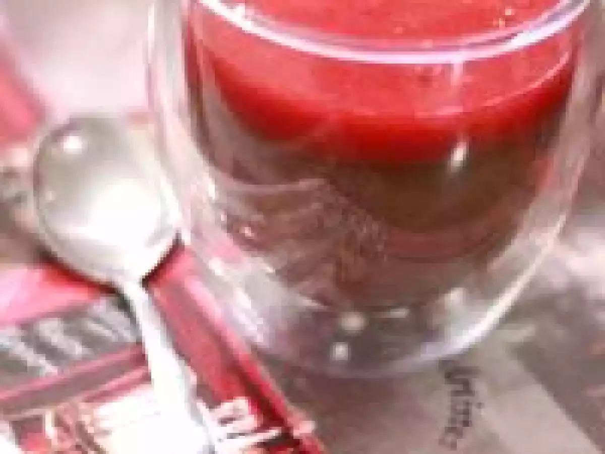 Crème onctueuse au chocolat et framboises de Pierre Hermé