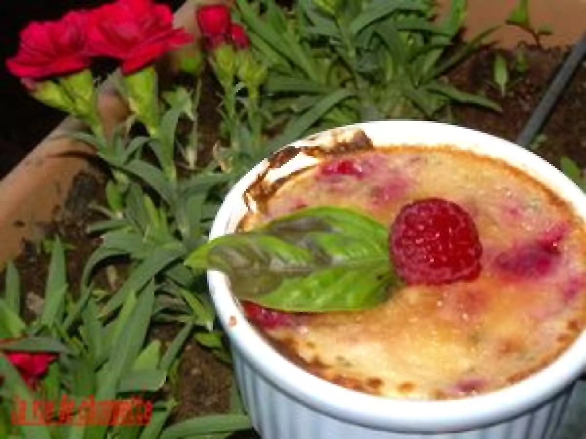 Crème onctueuse framboise-basilic