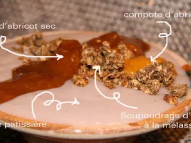 Crème patissière au lait de riz et farine de chataigne - Variations autour de l'abricot