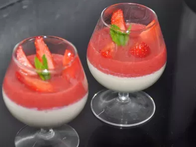 Crème vanillée et son coulis de fraises mentholées (IG bas)