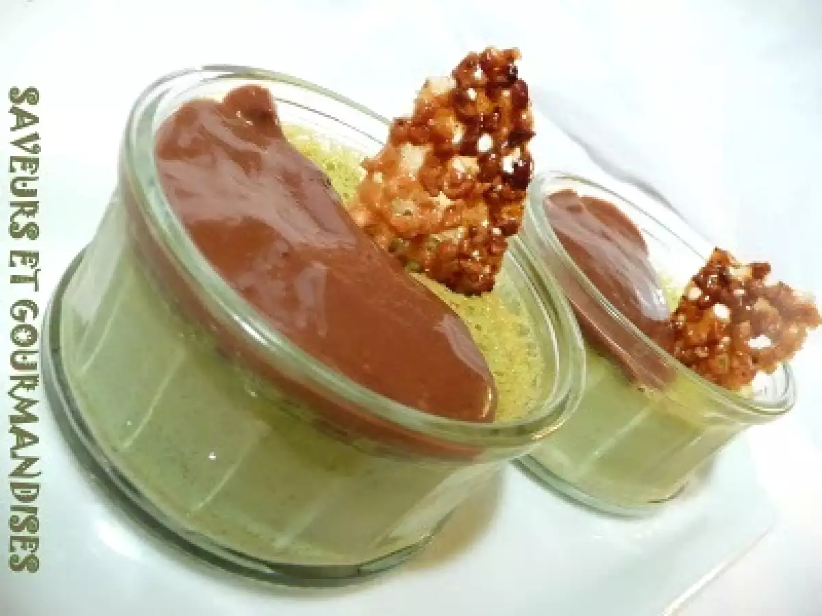 Crèmes brûlées pistache/chocolat et nougatine. - photo 2