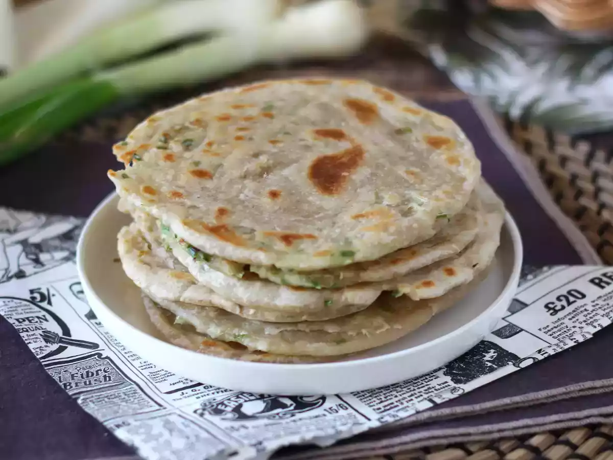 Crêpes chinoises aux oignons verts - Scallion pancakes