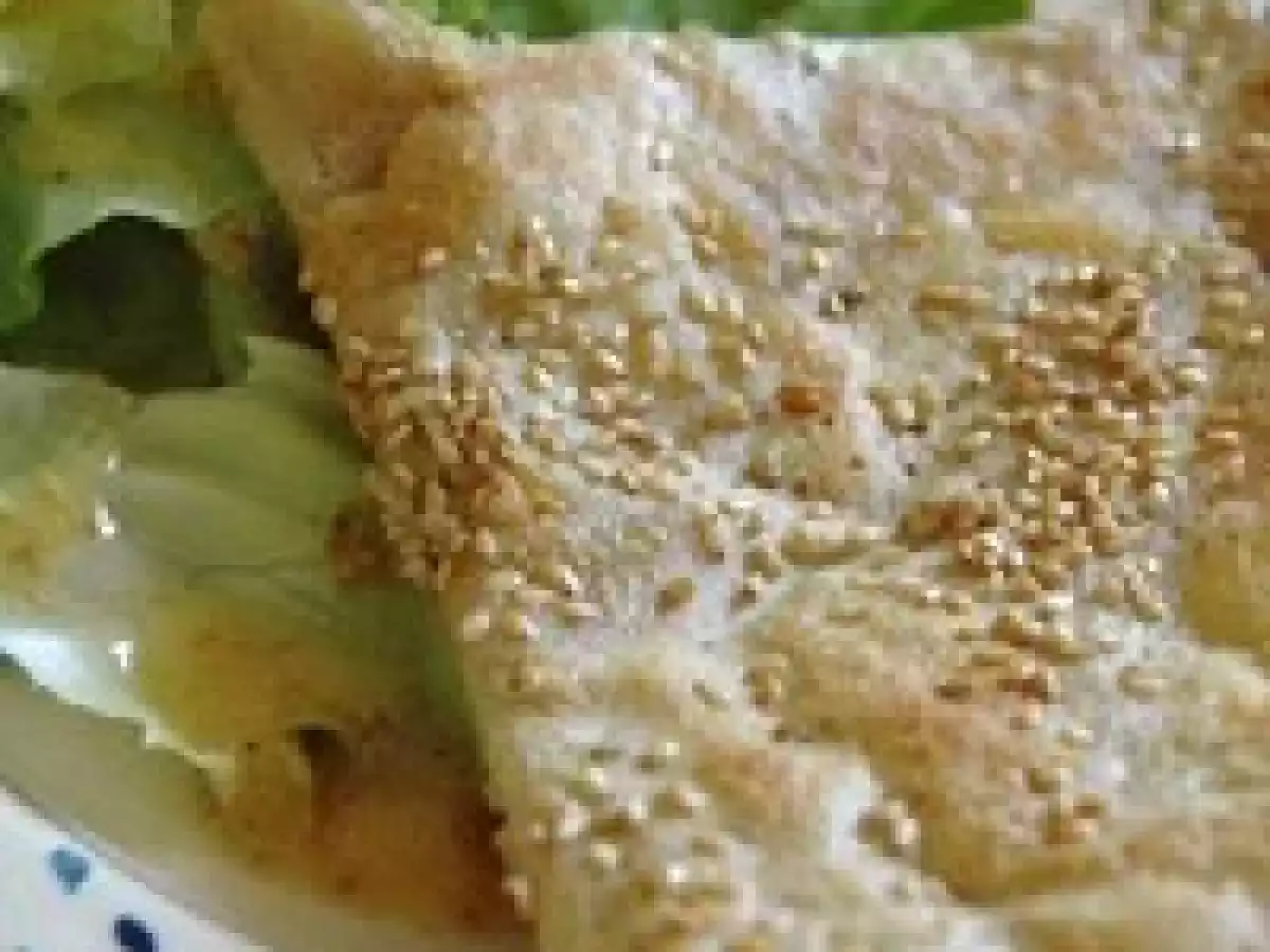 Crêpes de sarrasin au sésame blond et chèvre chaud, sans blé