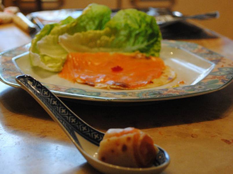 Crêpes Dukan à la Maïzena et roulé de saumon fumé (PP / PL)