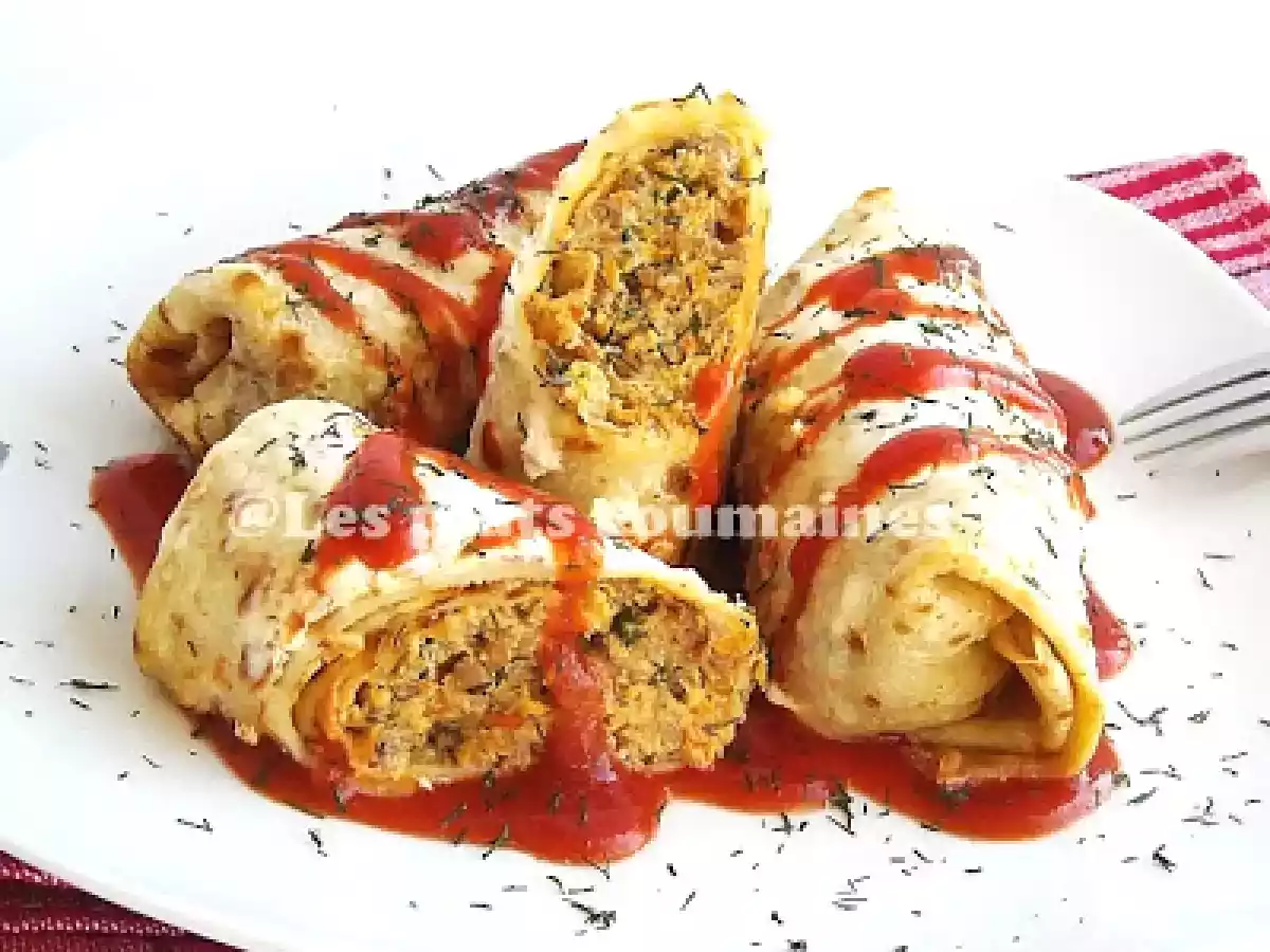 Crêpes farcies à la viande hachée