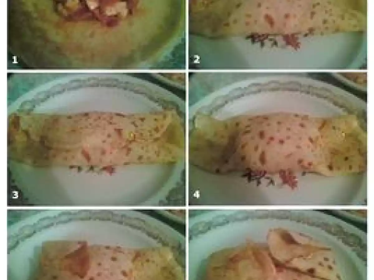 Crêpes fourrées (tomates, oignons, jambon et mozzarella) - photo 2