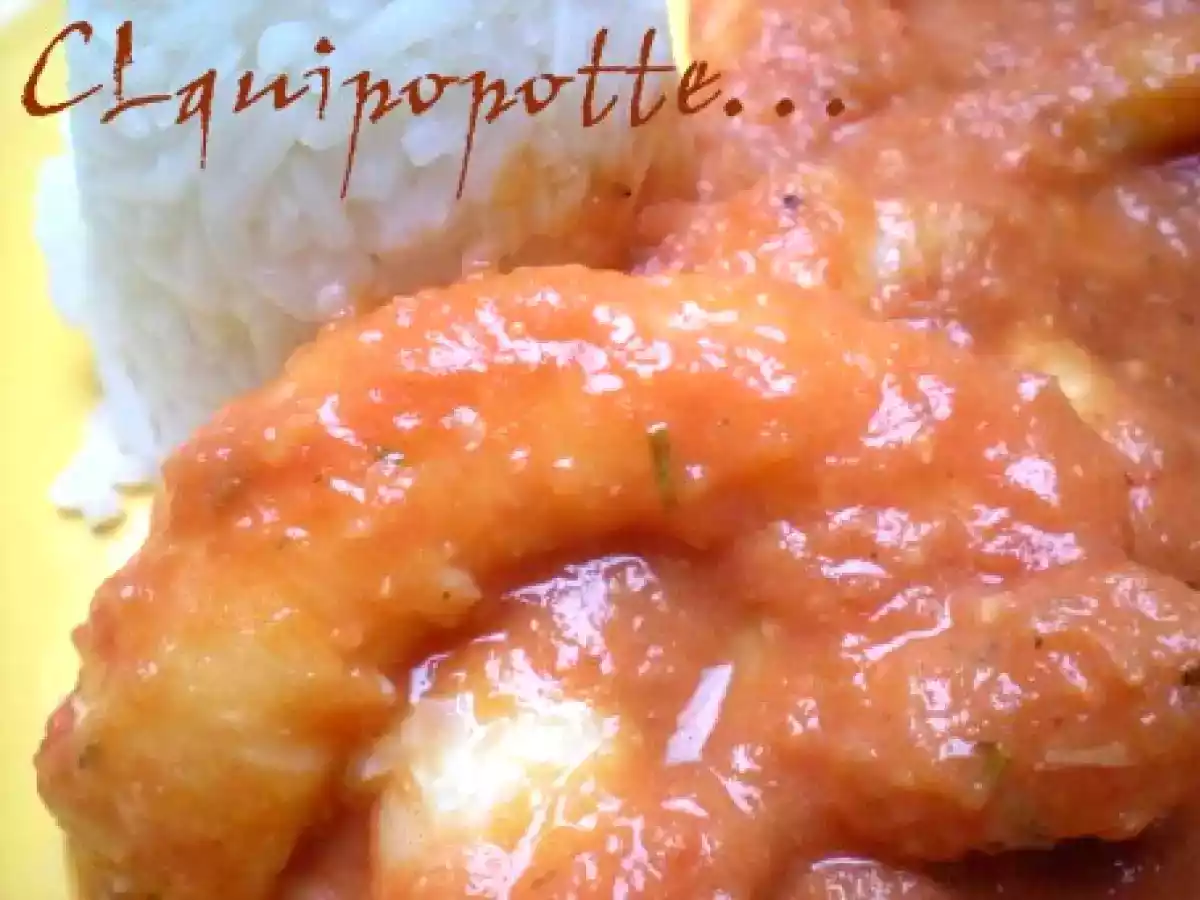 Crevettes à l’aïl et au safran.