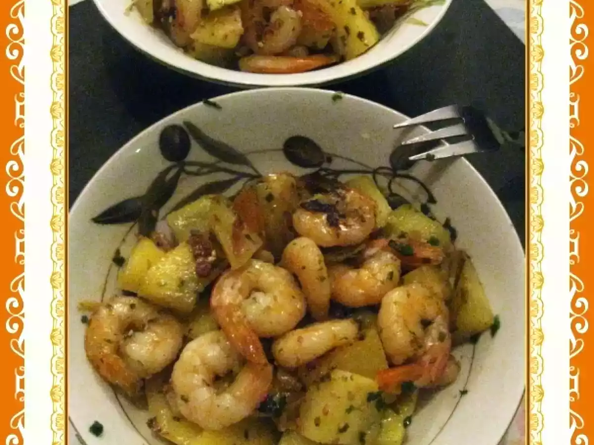Crevettes aux mangues, gingembre et citronelle