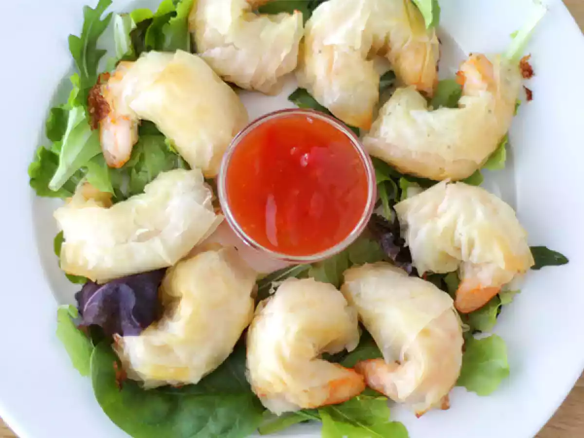 Crevettes croustillantes aux feuilles filo