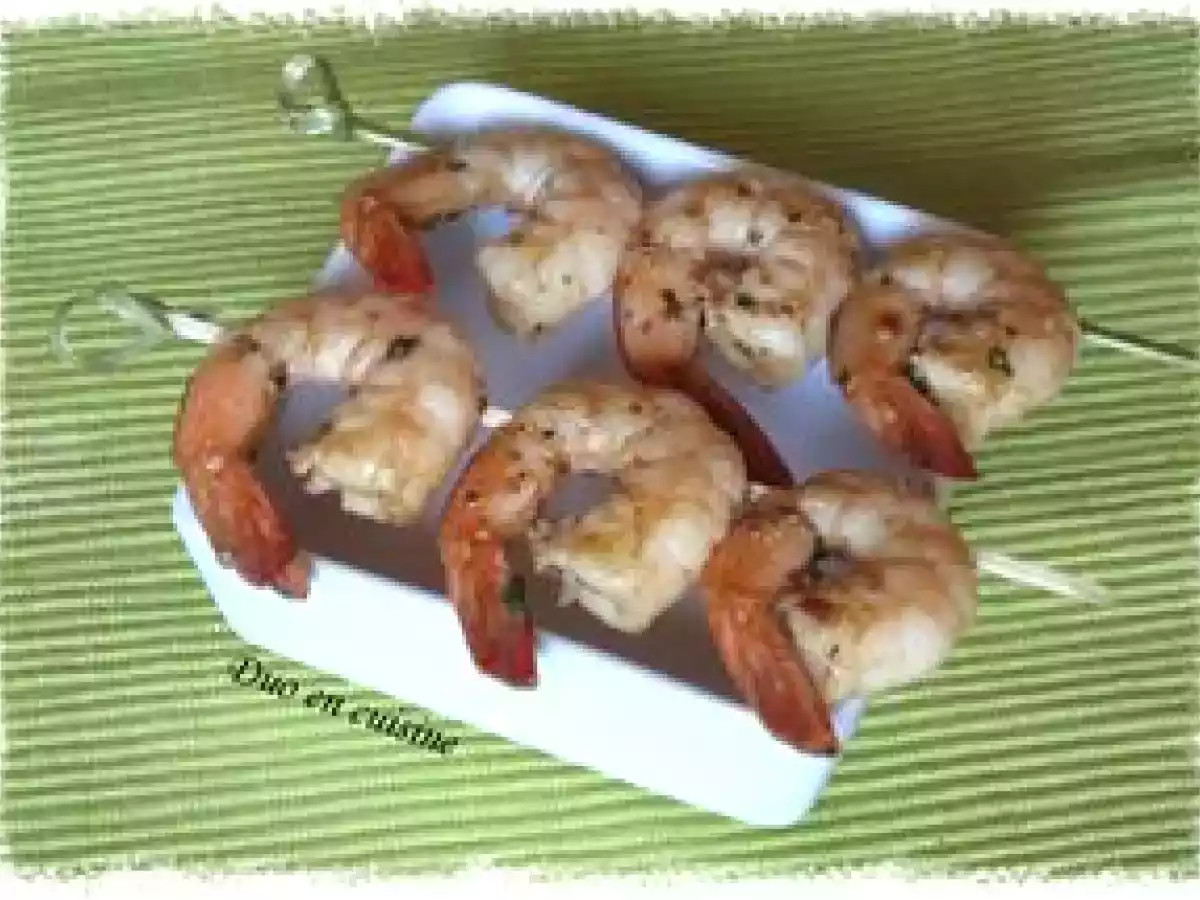 Crevettes flambées au rhum vieux