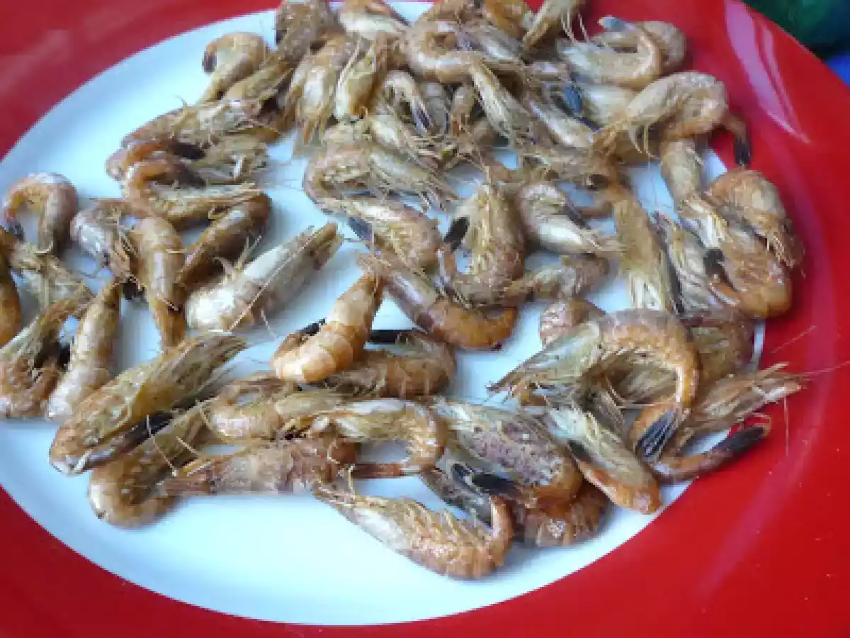 Crevettes grises sautées à la poêle - Frische Krabben aus der Pfanne