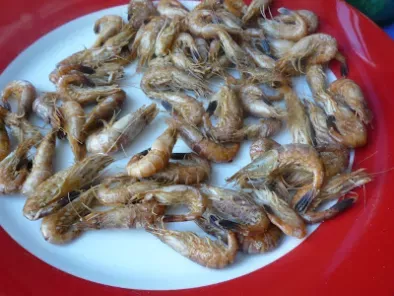 Crevettes grises sautées à la poêle - Frische Krabben aus der Pfanne