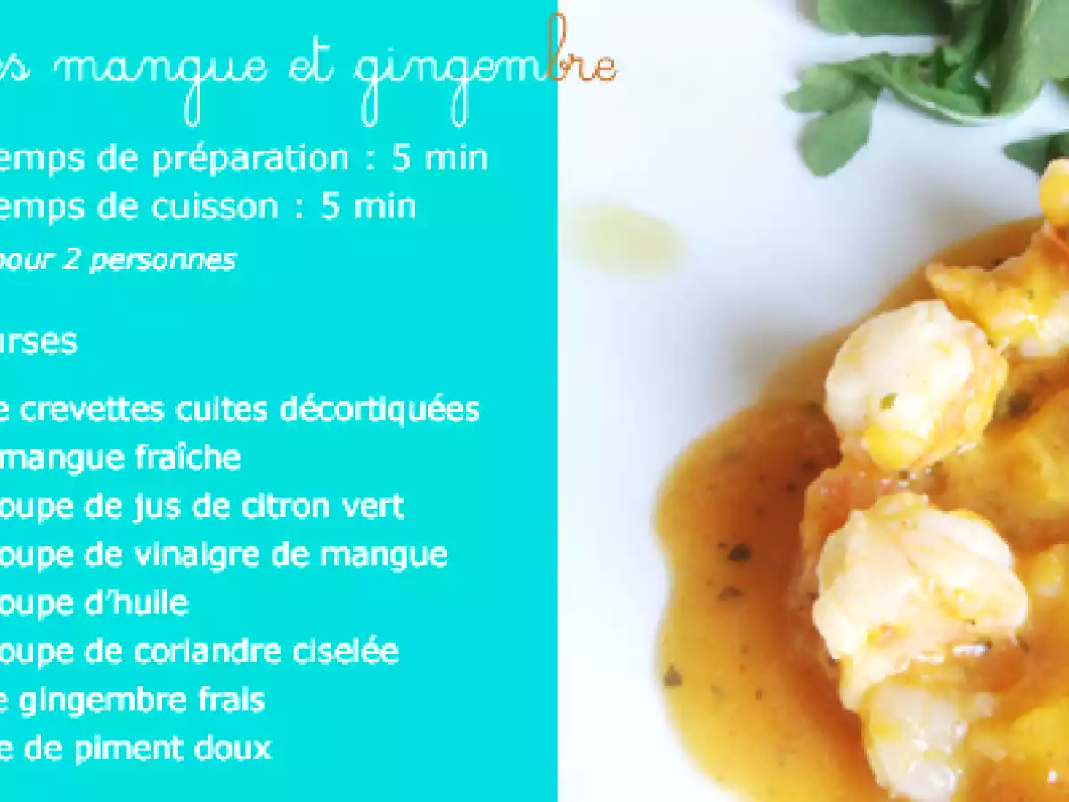 Crevettes mangue et gingembre