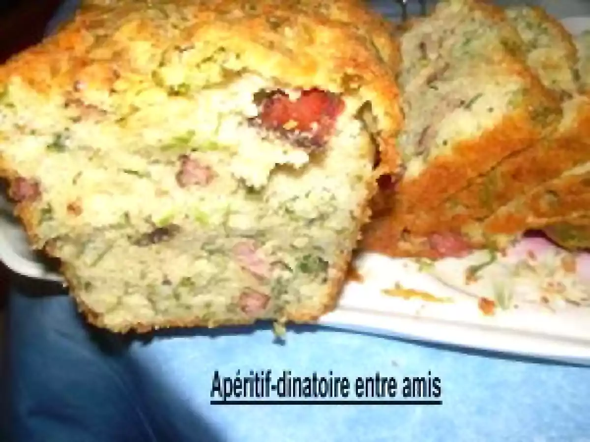 CREVETTES PIMENTEES - CAKE AUX LARDONS ET AUX FANES DE RADIS - photo 2