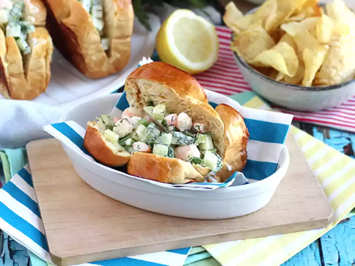 Crevettes roll - Sandwich brioché aux crevettes