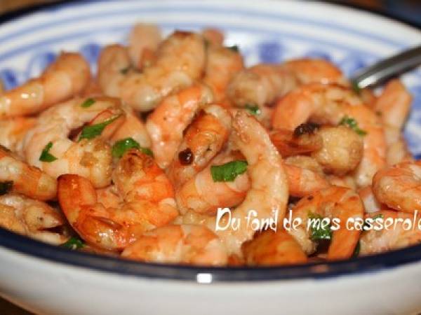 Crevettes à l'ail : Recette de Crevettes à l'ail