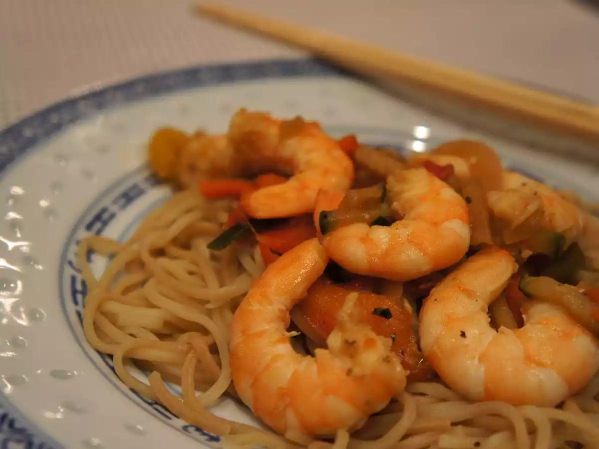 Crevettes sautées sauce soja pour l'année du Dragon