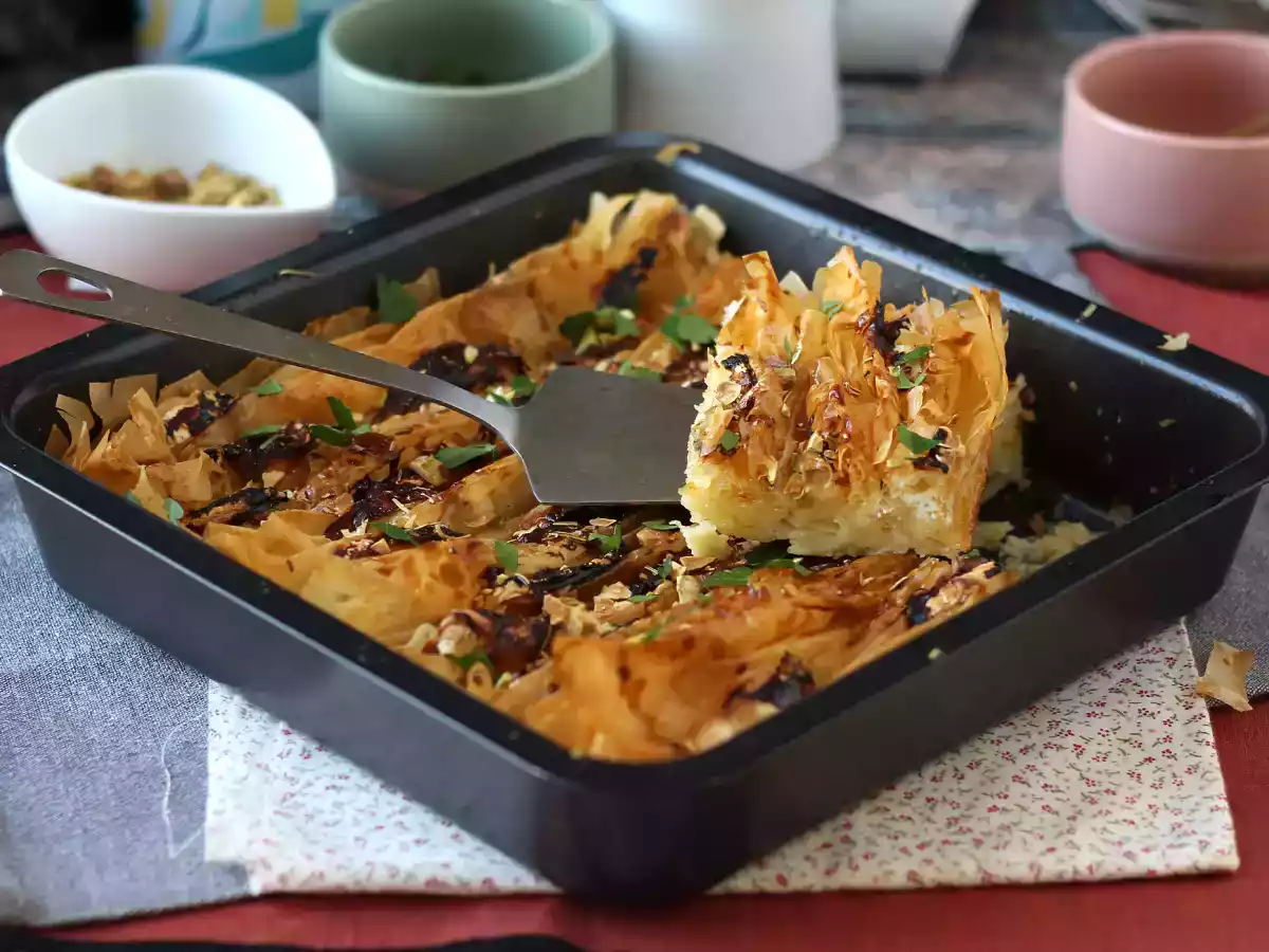 Crinkle cake salé au fromage de chèvre et miel