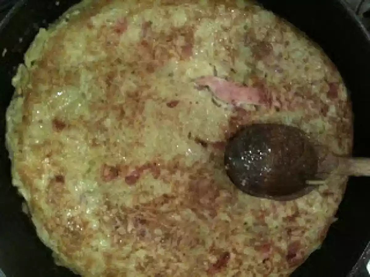 Crique Ardéchoise ou galette de pommes de terre au jambon blanc.