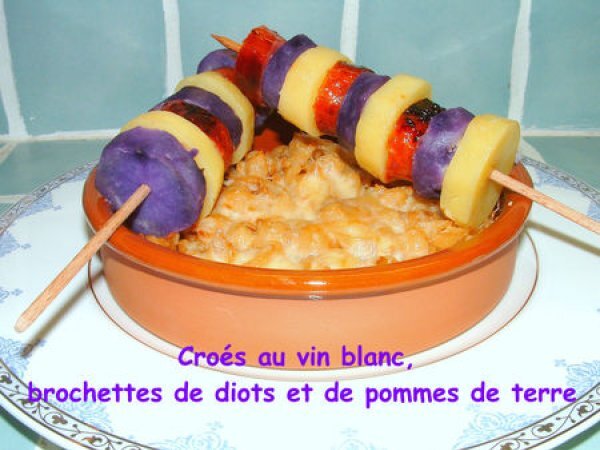 Recette de croés au vin blanc et diots de savoie