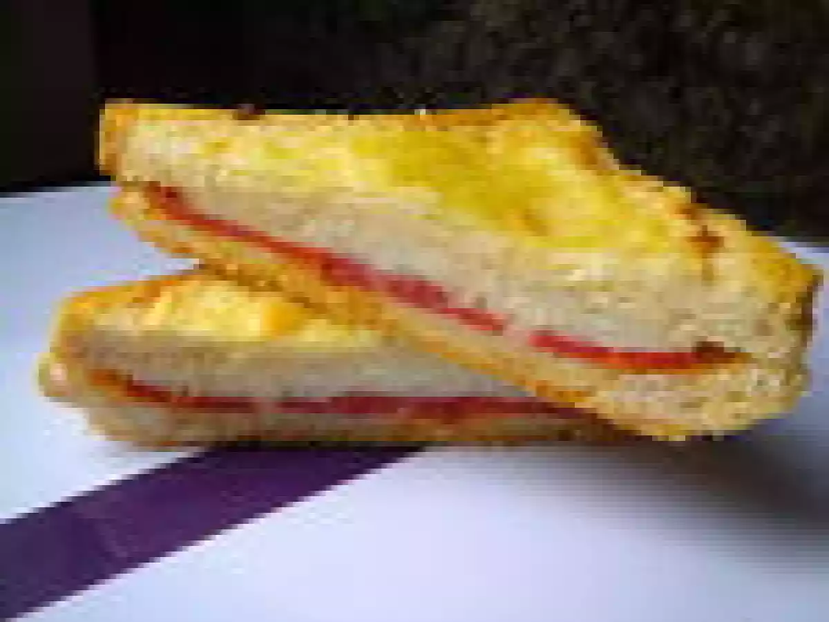 Croque monsieur à la crème de chou fleur et chorizo