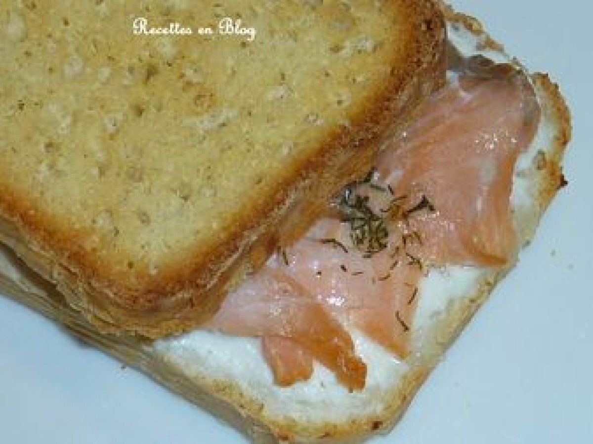 Recette croque-monsieur saumon et chèvre