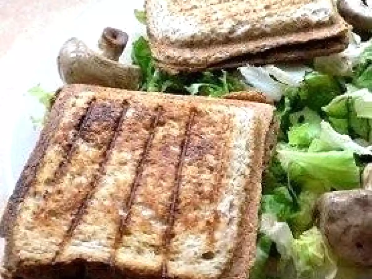 Croque omelette aux champignons