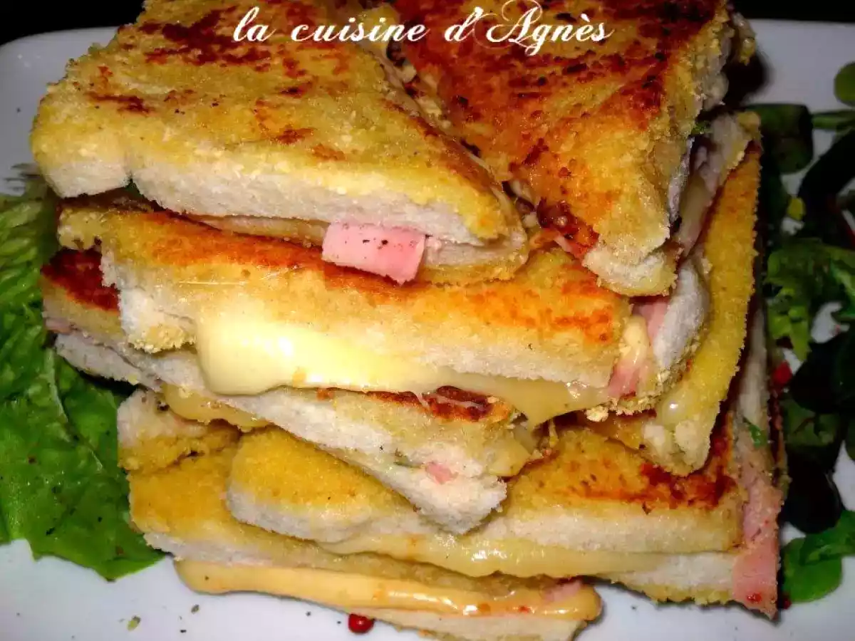 Croque raclette pané