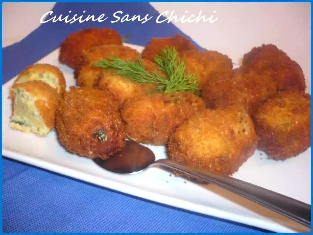 Croquettes de cabillaud, sauce citron