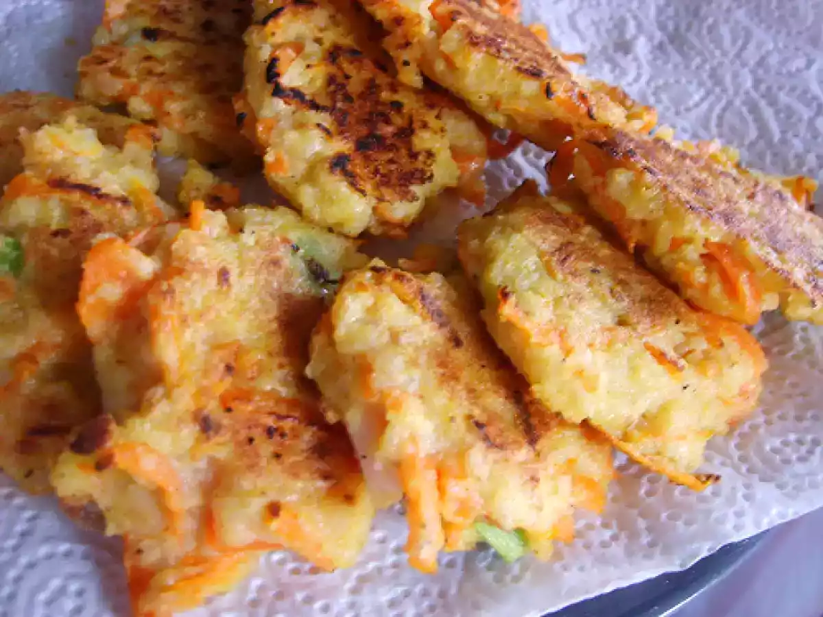 Croquettes de Flocons de Riz aux Carottes.