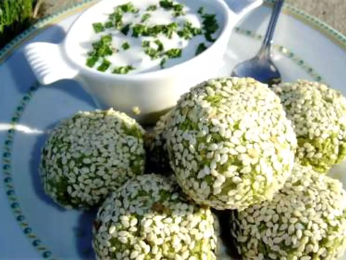Croquettes de petits pois au sésame et parmesan