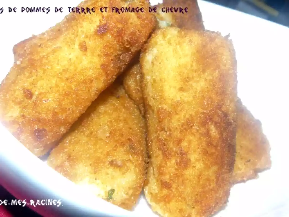 Croquettes de pommes de terre et fromage de chèvre.