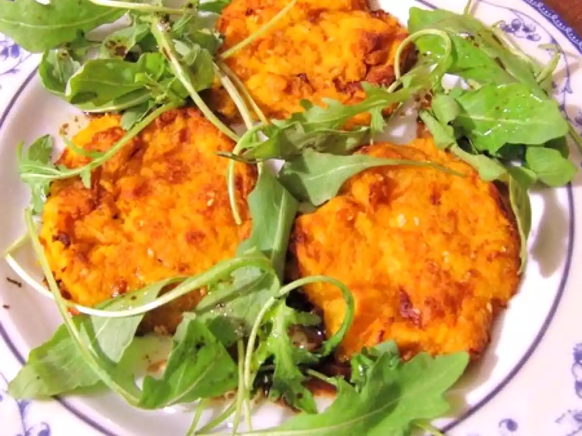 Croquettes de potimarron & salade de roquette