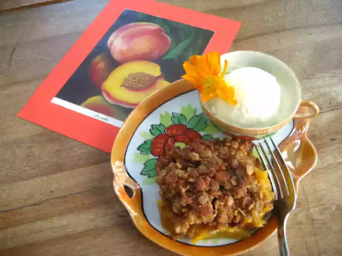 Croustade aux pêches fraîches de Clodine