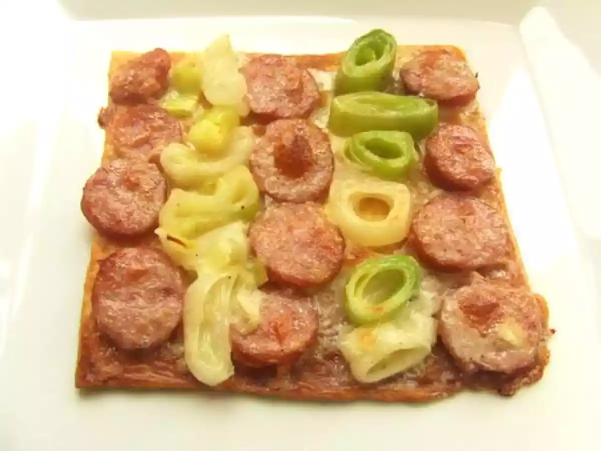 Croustillant à la Montbeliard & au poireau gratiné au Mont d'Or