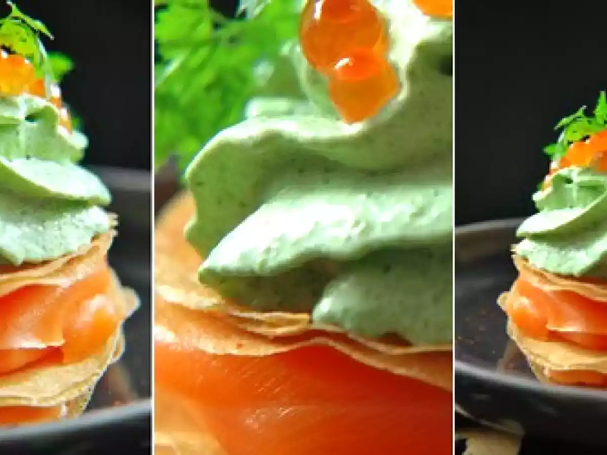 Croustillant de saumon à la crème d'épinards