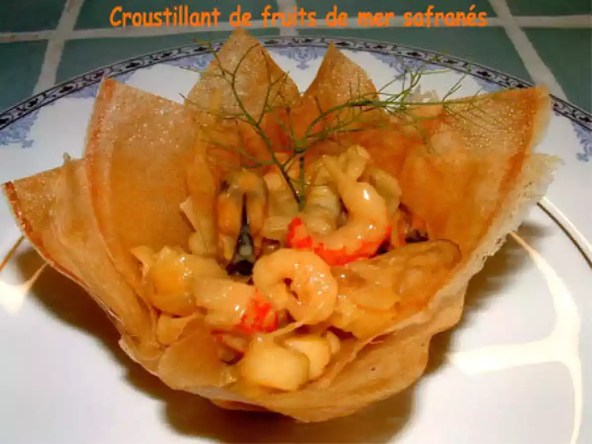 Croustillants aux fruits de mer safranés