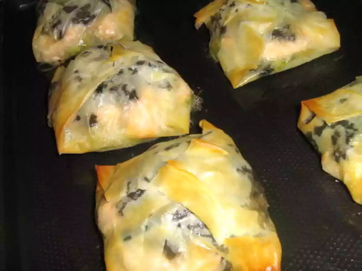 Croustillants de saumon aux trompettes de la mort