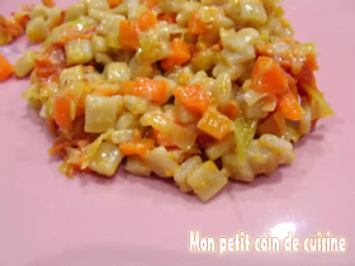 Crozets aux carottes et poireaux