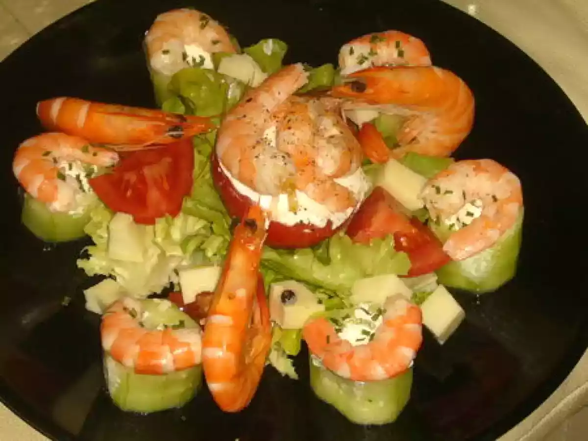 Crudités farcies au Philadelphia et crevettes