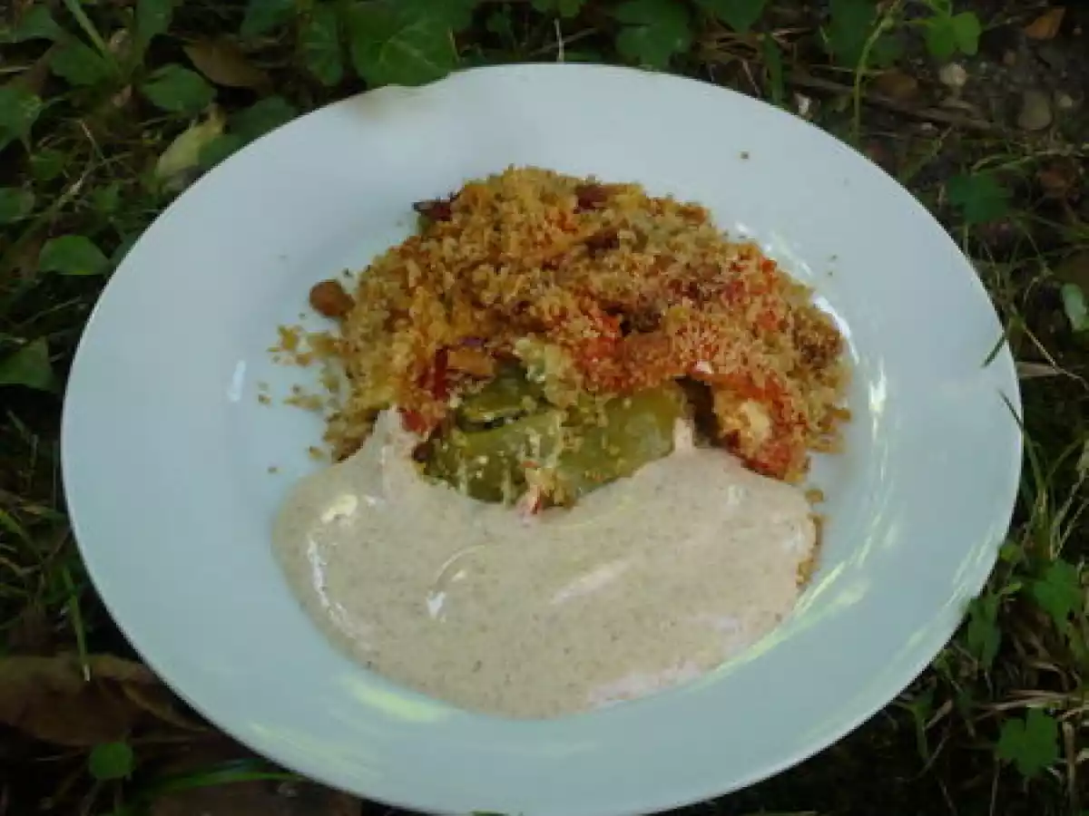 Crumble aux légumes, curry et cacahuètes, yaourt aux épices. - photo 2